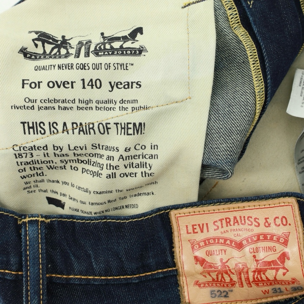 Levi's Dark Indigo Straight Jeans Size 31X30 - Picture 8 of 10